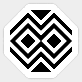 Black and white pattern abstract geometric Sticker